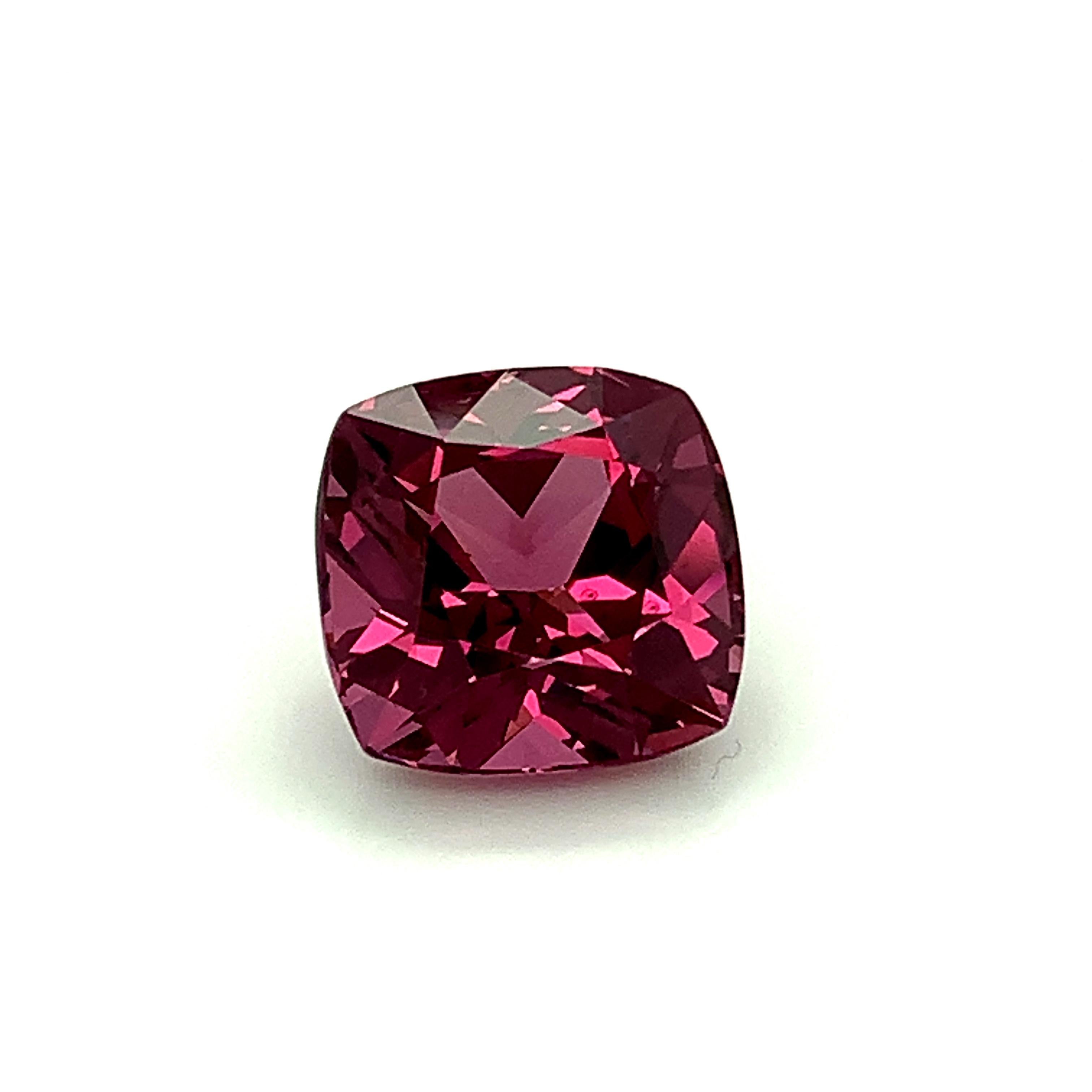 Artisan Unheated 9.26 Carat Purple Pink Spinel Cushion, Loose Gemstone, GIA Certified .A For Sale