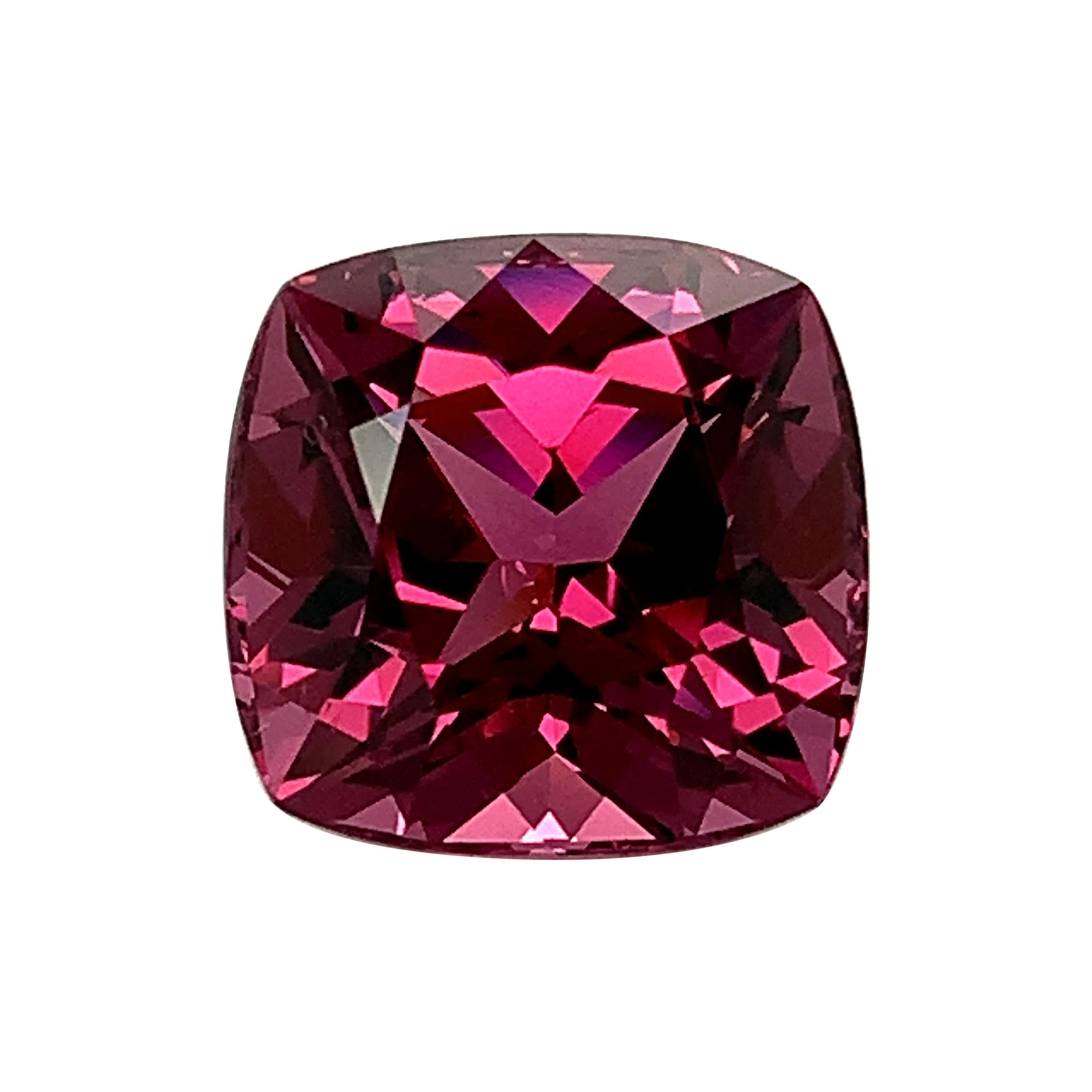 Unheated 9.26 Carat Purple Pink Spinel Cushion, Loose Gemstone, GIA Certified .A