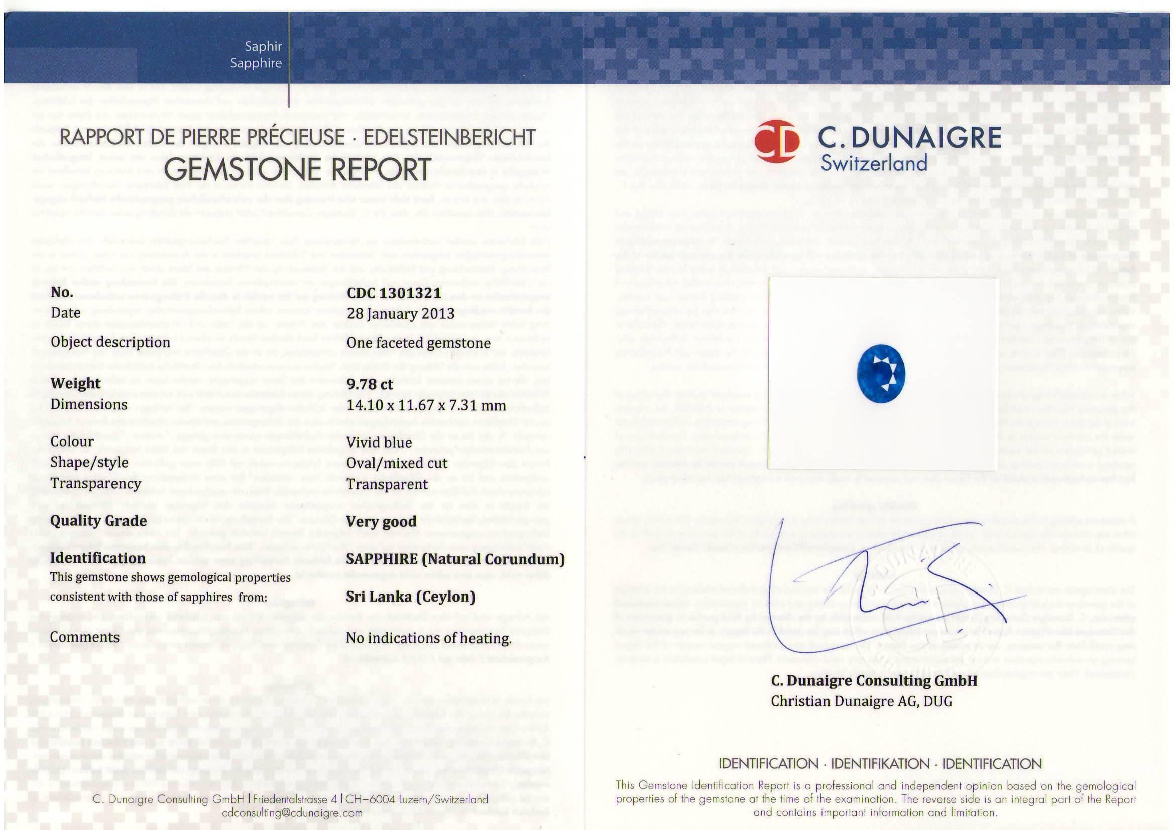 Ungeheizter 9,78 Karat Ceylon Blauer Saphir und Diamant Platinring im Zustand „Neu“ im Angebot in Chicago, IL