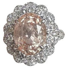 Unheated 9.78ct Padparadscha Sapphire No Heat Ring AIGS Cert- Impressive!