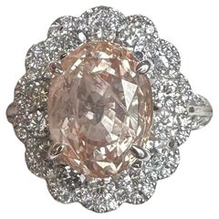 Unheated 9.78ct Padparadscha Sapphire No Heat Ring AIGS Cert- Impressive!