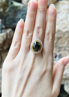 Unheated Bi-Color Sapphire, Yellow Sapphire and Diamond Ring in 18K Rose Gold