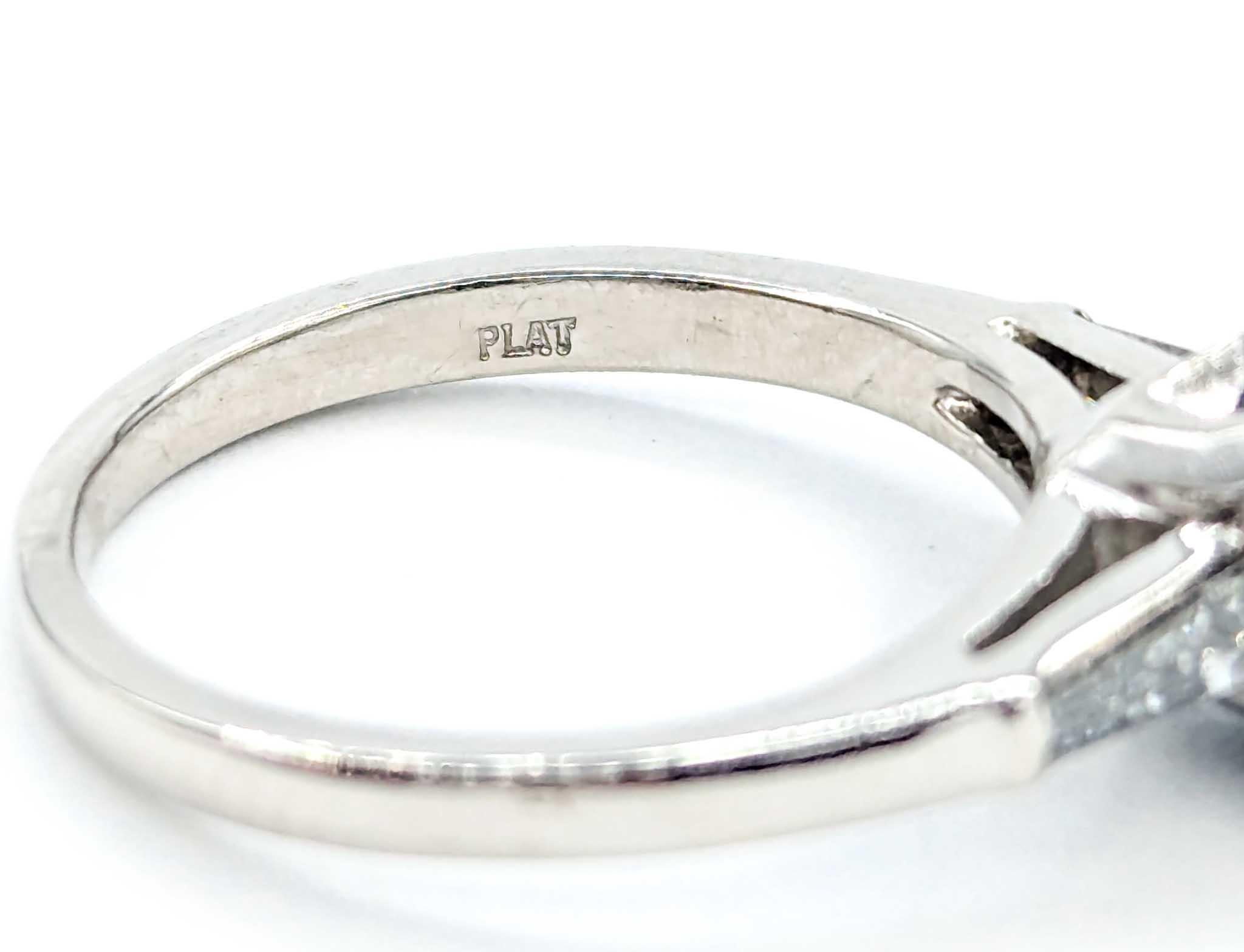 Unheated Blue Sapphire & Diamond Engagement Ring in Platinum 3