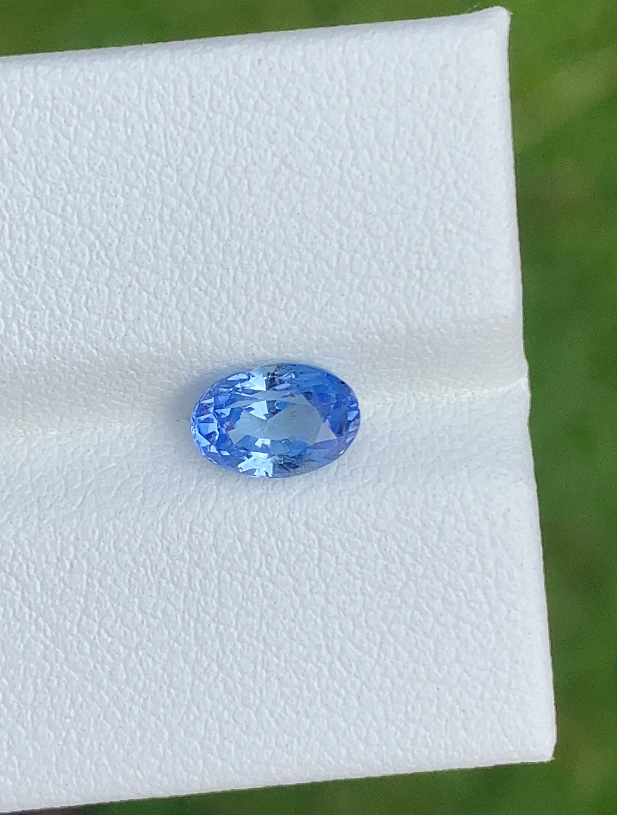 Ceylon Unheated Blue Sapphire 1.25 Carats.

• Variety: Sapphire
• Origin: Sri Lanka (Ceylon)
• Color(s): Blue 
• Shape/Cutting Style: Oval
• Dimensions: 8.3mm x 6.1mm x 5.2mm
• Calibrated: No
• Clarity Grade: vVS1
• Treatment: None

Note: A lab