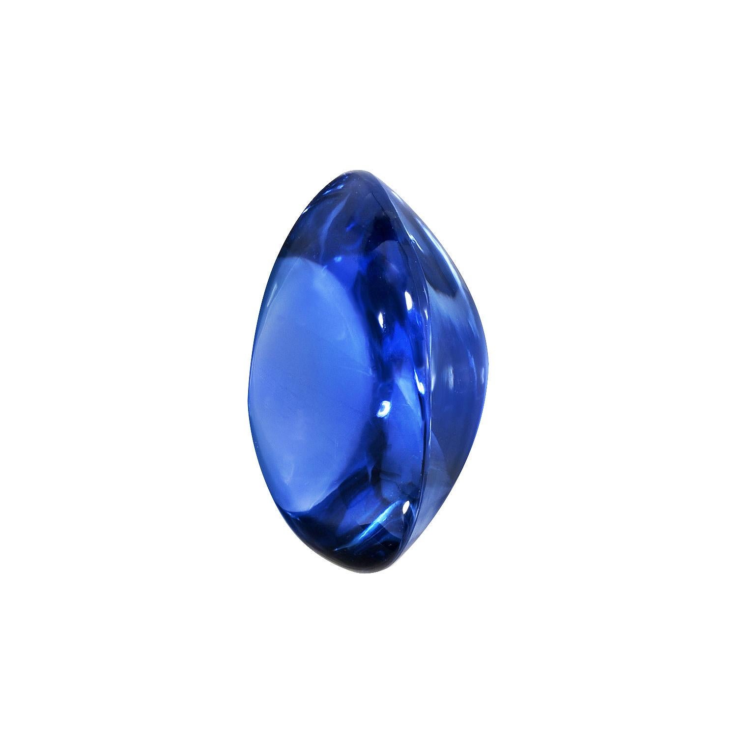 Unheated Blue Sapphire Ring Gem 9.06 Carat Oval Cabochon Loose Gemstone 1