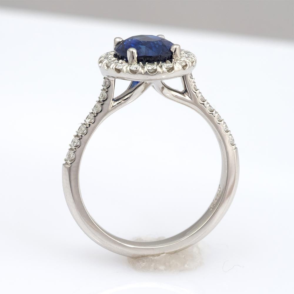 Unheated Blue Sapphire Stone 2.71 cts in Platinum Ring with Diamonds /GIA Report 1