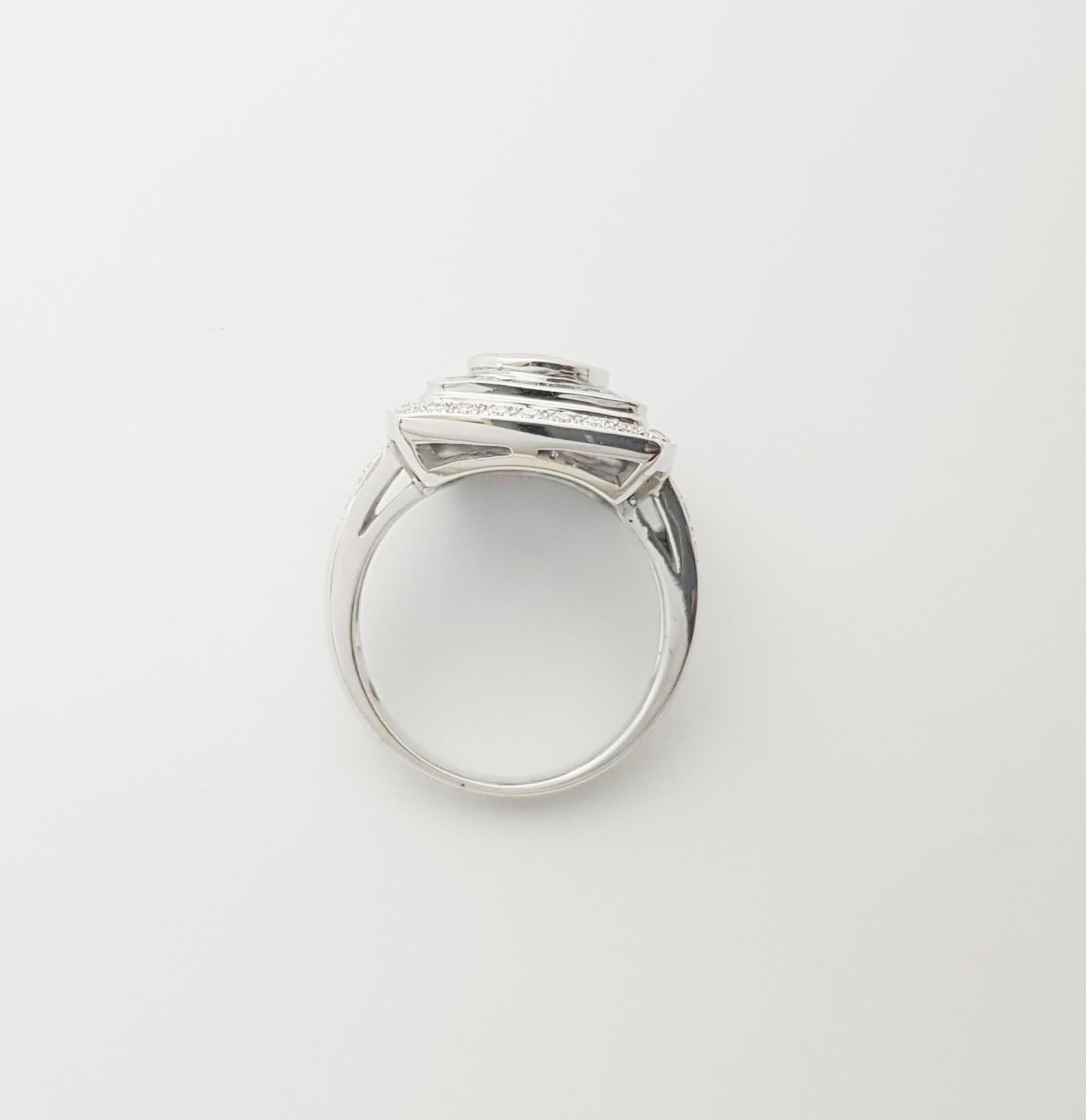Anello con zaffiro blu non riscaldato, zaffiro blu e diamante in oro bianco 18 carati in vendita 7