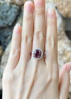 Unheated Brown Sapphire, Brown Sapphire and Diamond Ring set in 18K Rose Gold Se