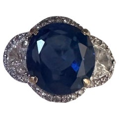 Unheated Burma 5.25ct Blue Sapphire 18k Ring GIA Cert = Sensational!