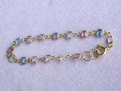 Bracciale in oro massiccio 18 carati con zaffiro Burma Fancy Color non riscaldato