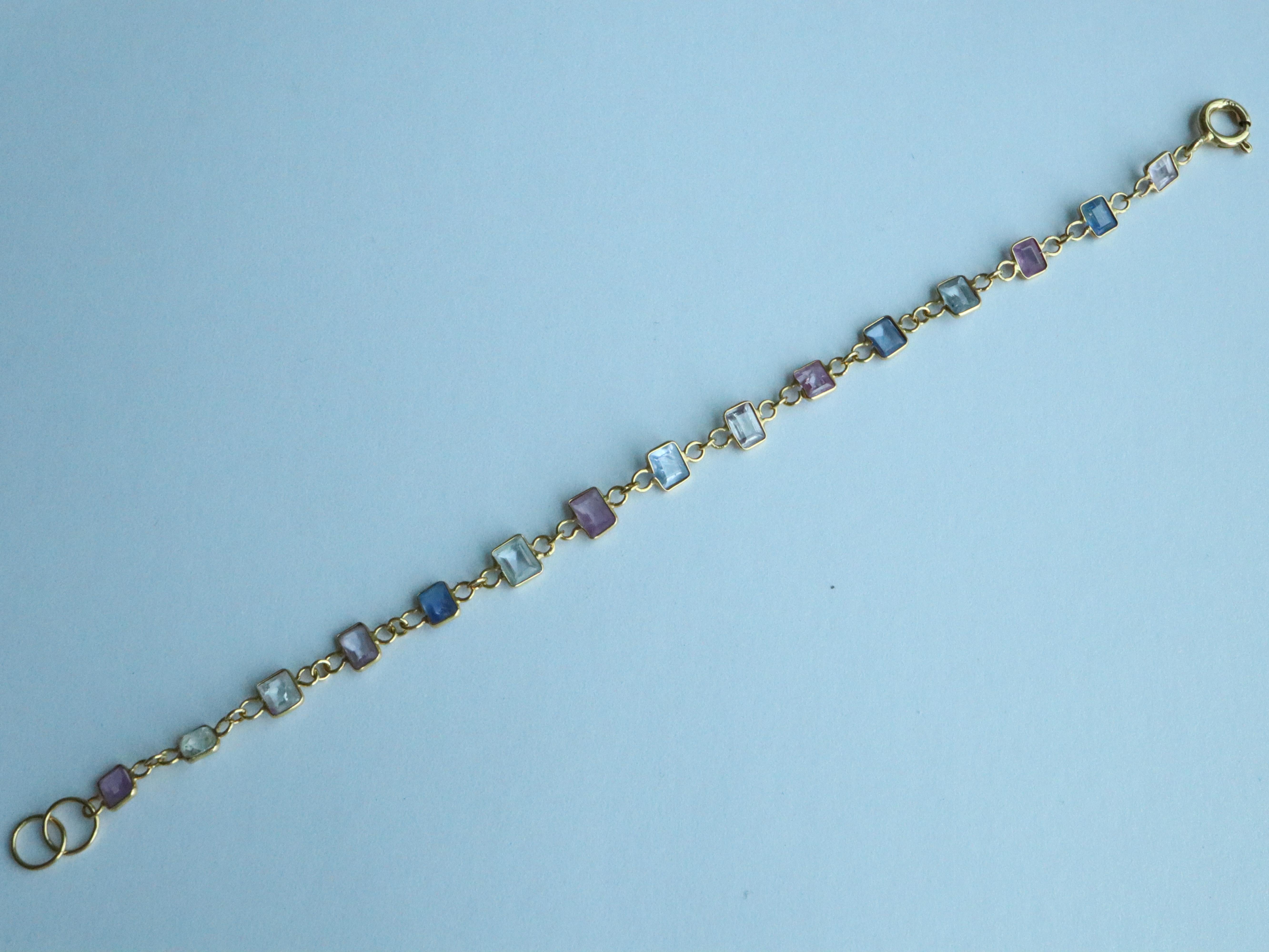 Donna Bracciale in oro massiccio 18 carati con zaffiro Burma Fancy Color non riscaldato in vendita