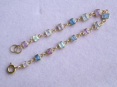 Pulsera de zafiro de color fantasía de Birmania sin calentar en oro macizo de 18 quilates