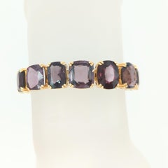Unheated Burma Multi Color Spinel Cushion Bracelet in 18K Yellow Gold