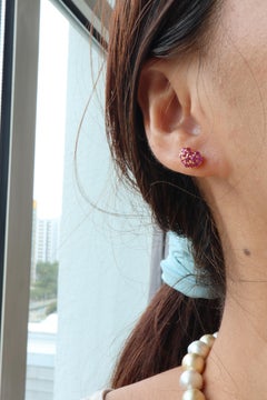 Unheated Burma Pink Sapphire Earrings