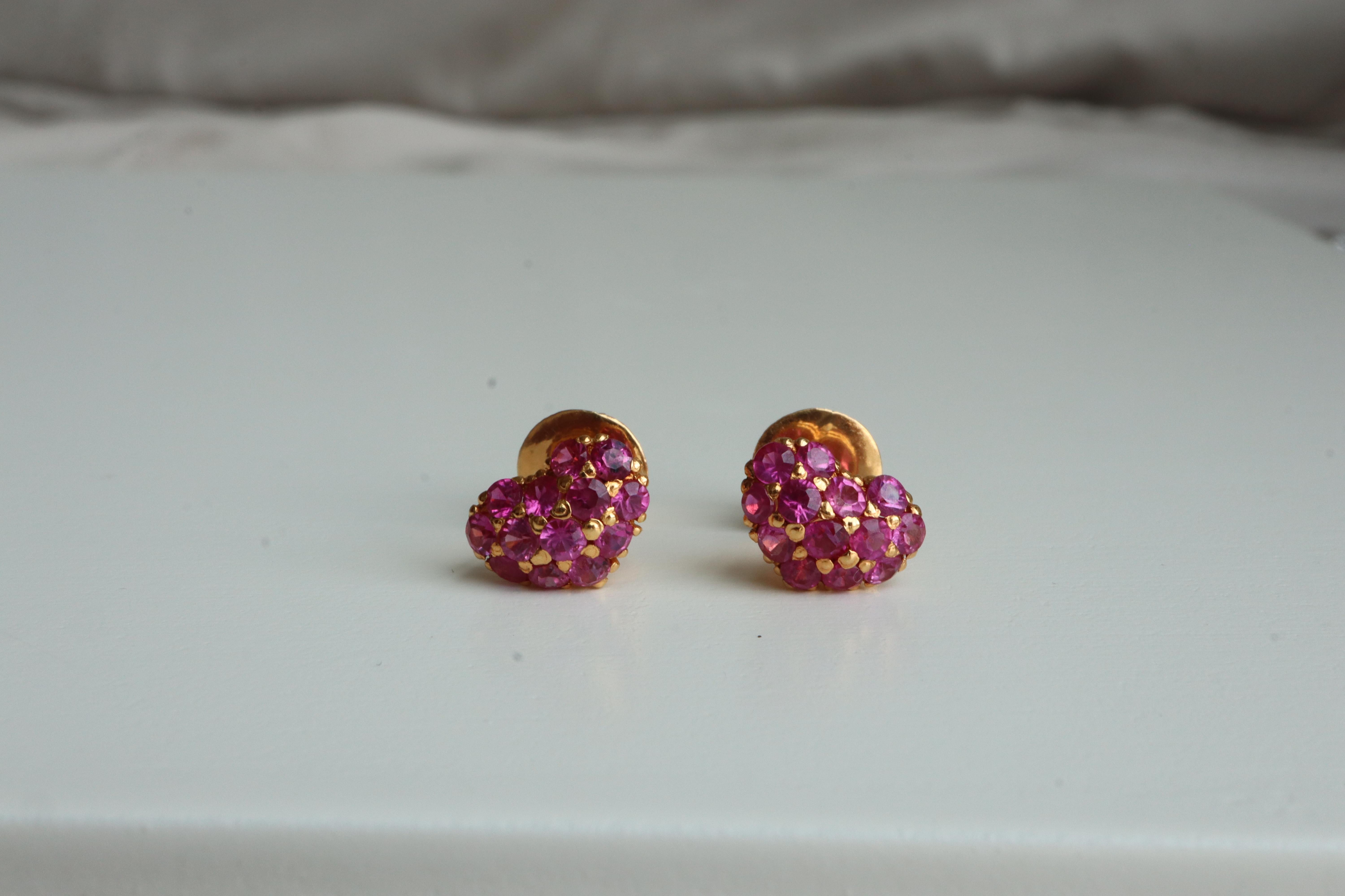 Brilliant Cut Unheated Burma Pink Sapphire Earrings For Sale