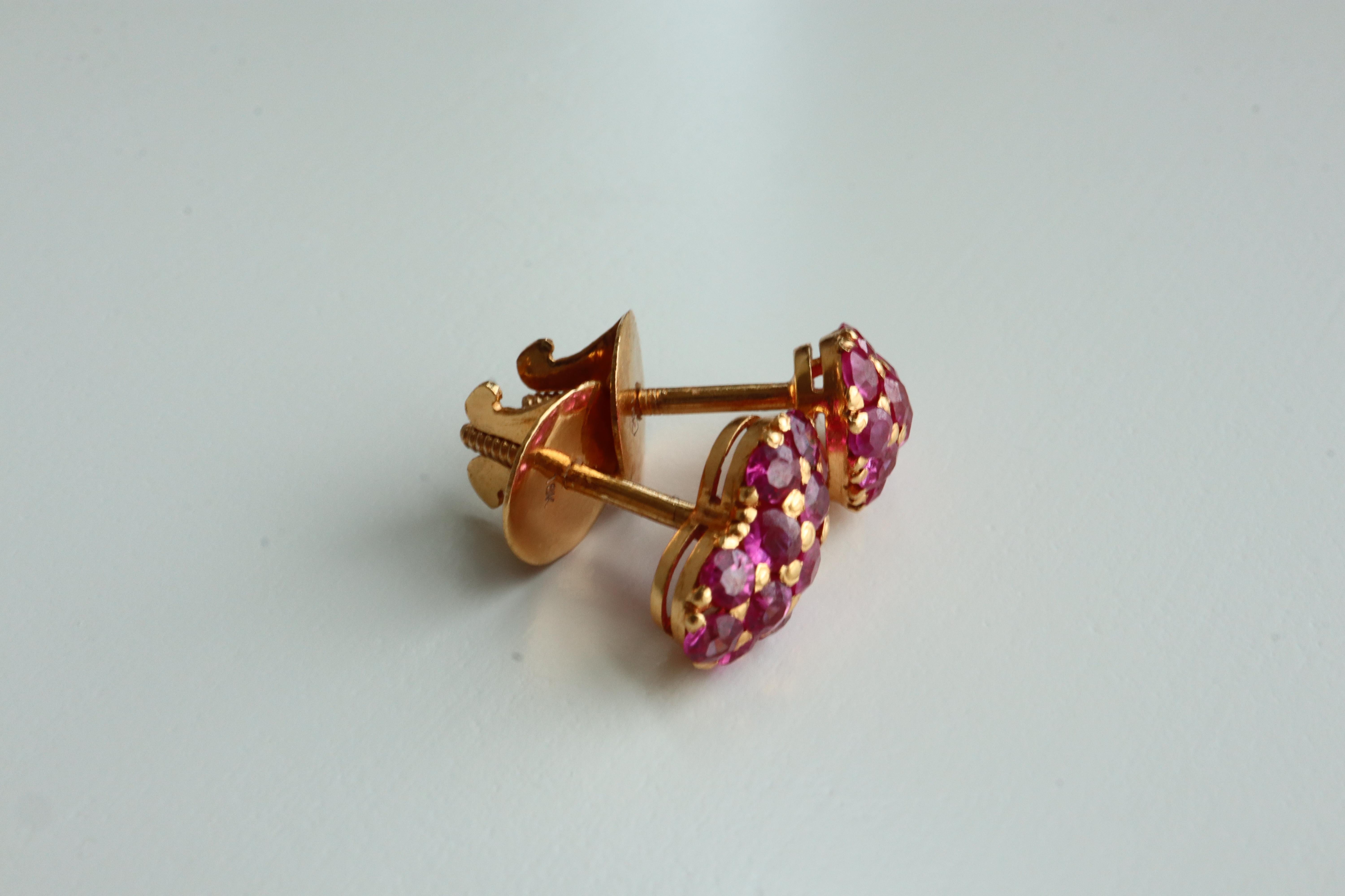 Women's Unheated Burma Pink Sapphire Earrings For Sale