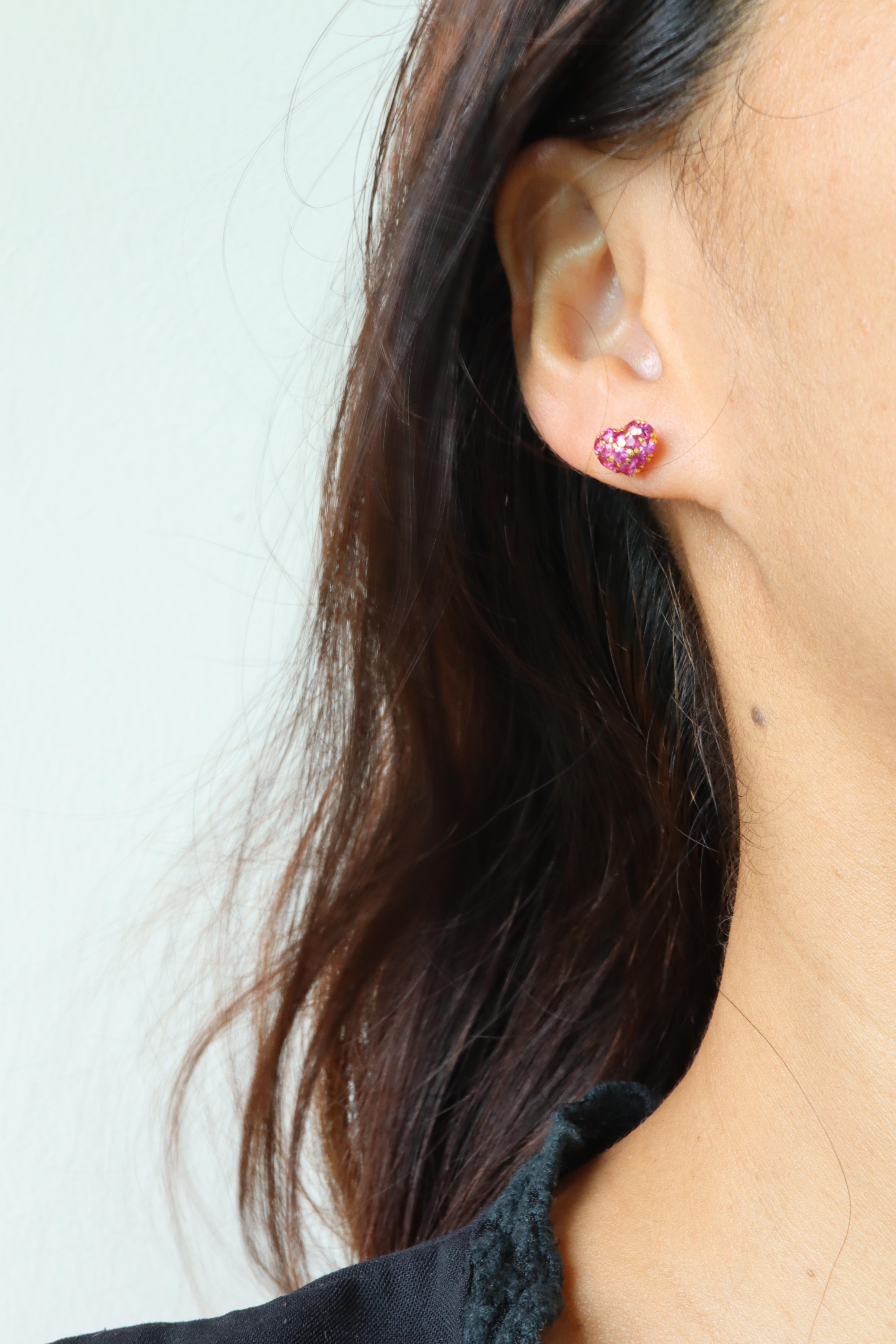Unheated Burma Pink Sapphire Earrings For Sale 1