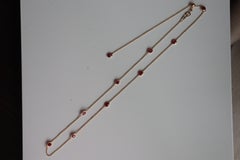Unheated Burma Rubies Yard Necklace/Ruby Station Necklace (T2.88ct/Yellow gold)
