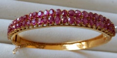 Unheated Burma Ruby Bangle - Estate Piece