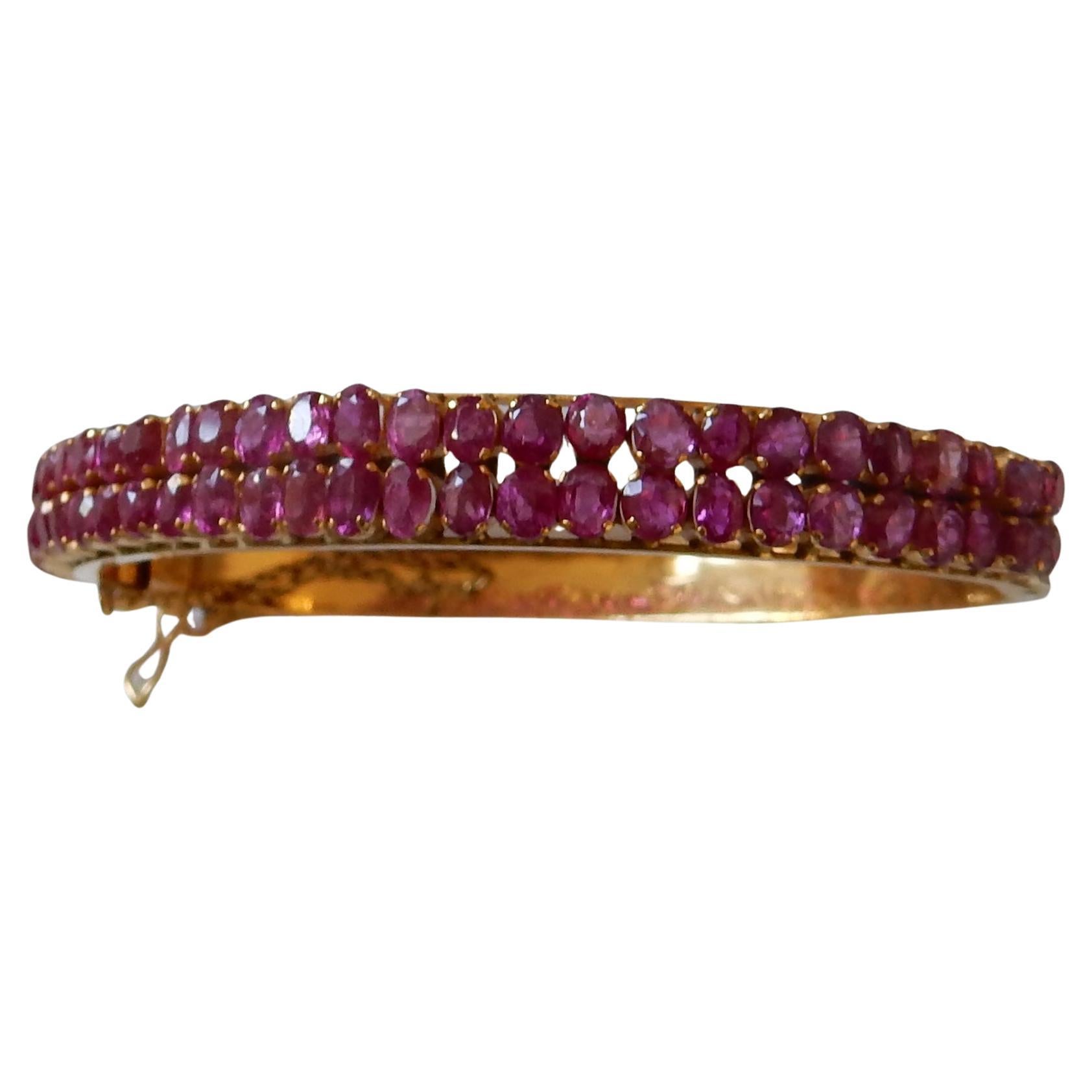 Unheated Burma Ruby Bangle - Estate Piece For Sale