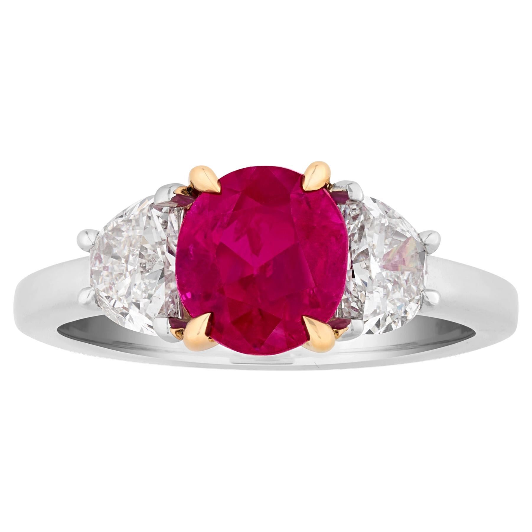Unheated Burma Ruby Ring, 2.45 carats en vente