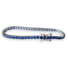Unheated Burmese Blue Sapphire Bracelet in 18k white gold
