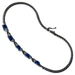 Unheated Burmese Blue Sapphire Bracelet in 18k white gold