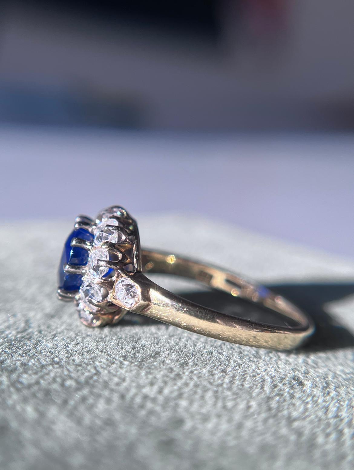 Women's Unheated Burmese Sapphire and Diamond Ring, 2.30 Carats