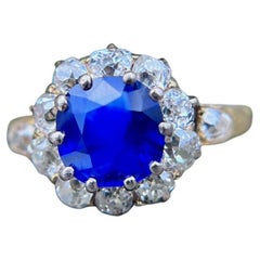 Unheated Burmese Sapphire and Diamond Ring, 2.30 Carats