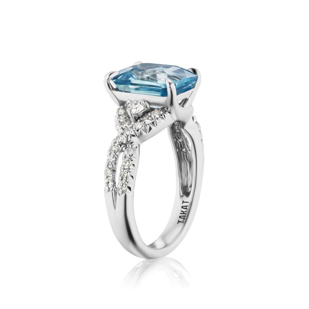 ICY BLUE UNHEATED BURMESE SAPPHIRE AND DIAMOND RING
An unusual icy sapphire conjures frosty dreams in this stunning diamond ring. Sapphire is Burmese & UN-Heated with GRS Certificate.
Item:	# 03500
Setting:	18K W
Lab:	GRS
Color Weight:	5.66 ct. of