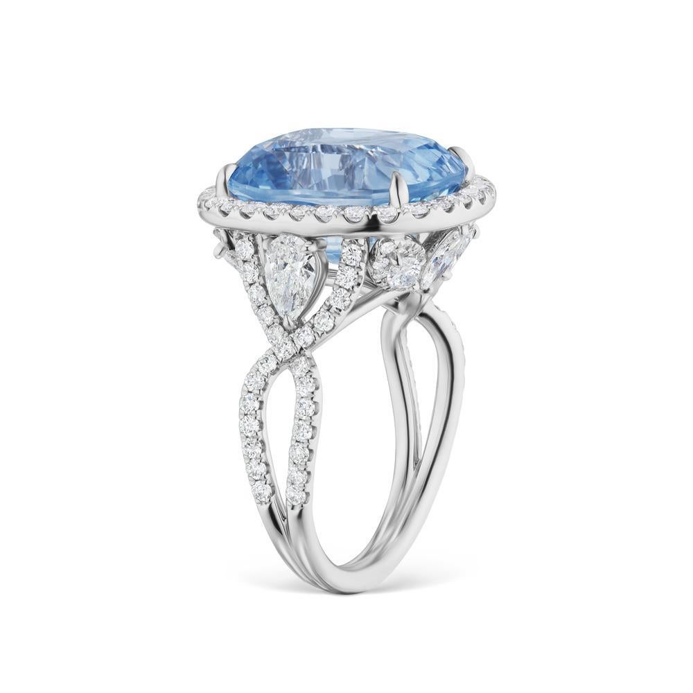 ICY BLUE UNHEATED BURMESE SAPPHIRE AND DIAMOND
An unusual icy sapphire conjures frosty dreams in this stunning diamond ring. Sapphire is Burmese & UN-Heated with GRS Certificate.
Item:	# 03402
Setting:	18K W
Lab:	GRS
Color Weight:	14.57 ct. of