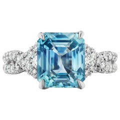 Unheated Icy Blue Burmese Sapphire And Diamond Ring By RayazTakat