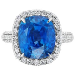 Unheated Burmese Sapphire And Diamond Ring By RayazTakat