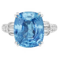 Unheated Burmese Sapphire and Diamond Ring