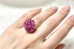 Burmese Star Ruby Cocktail Ring, 18K Yellow Gold, One-of-a-Kind