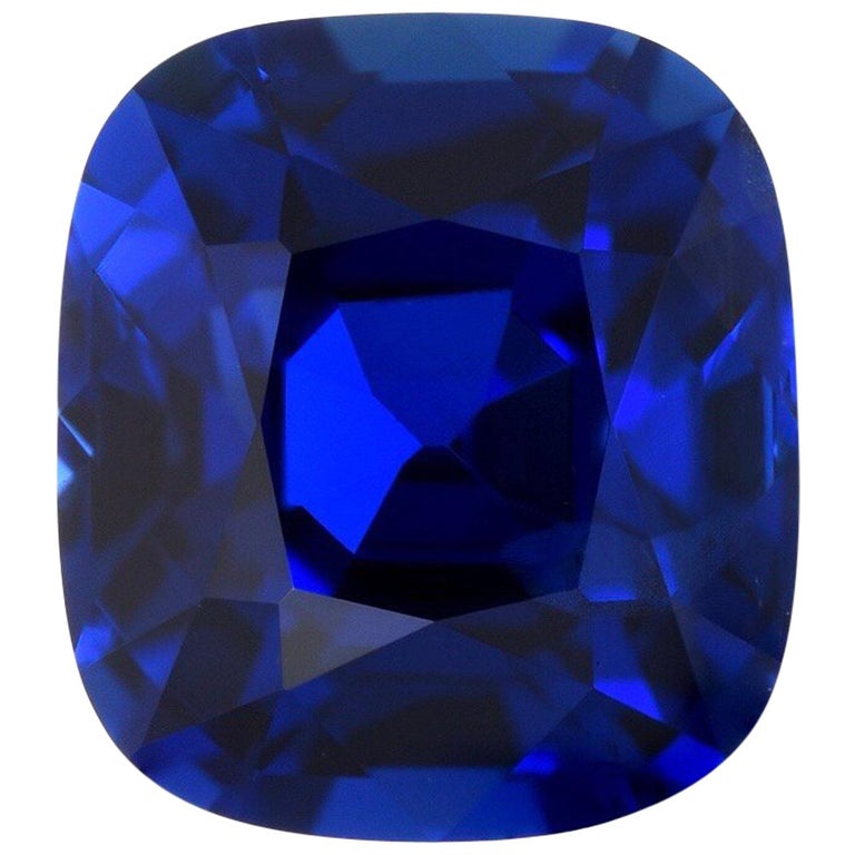 Ceylon-Saphir unbeheizt Kissen GIA zertifiziert 3,04 Karat Royal Blau 1