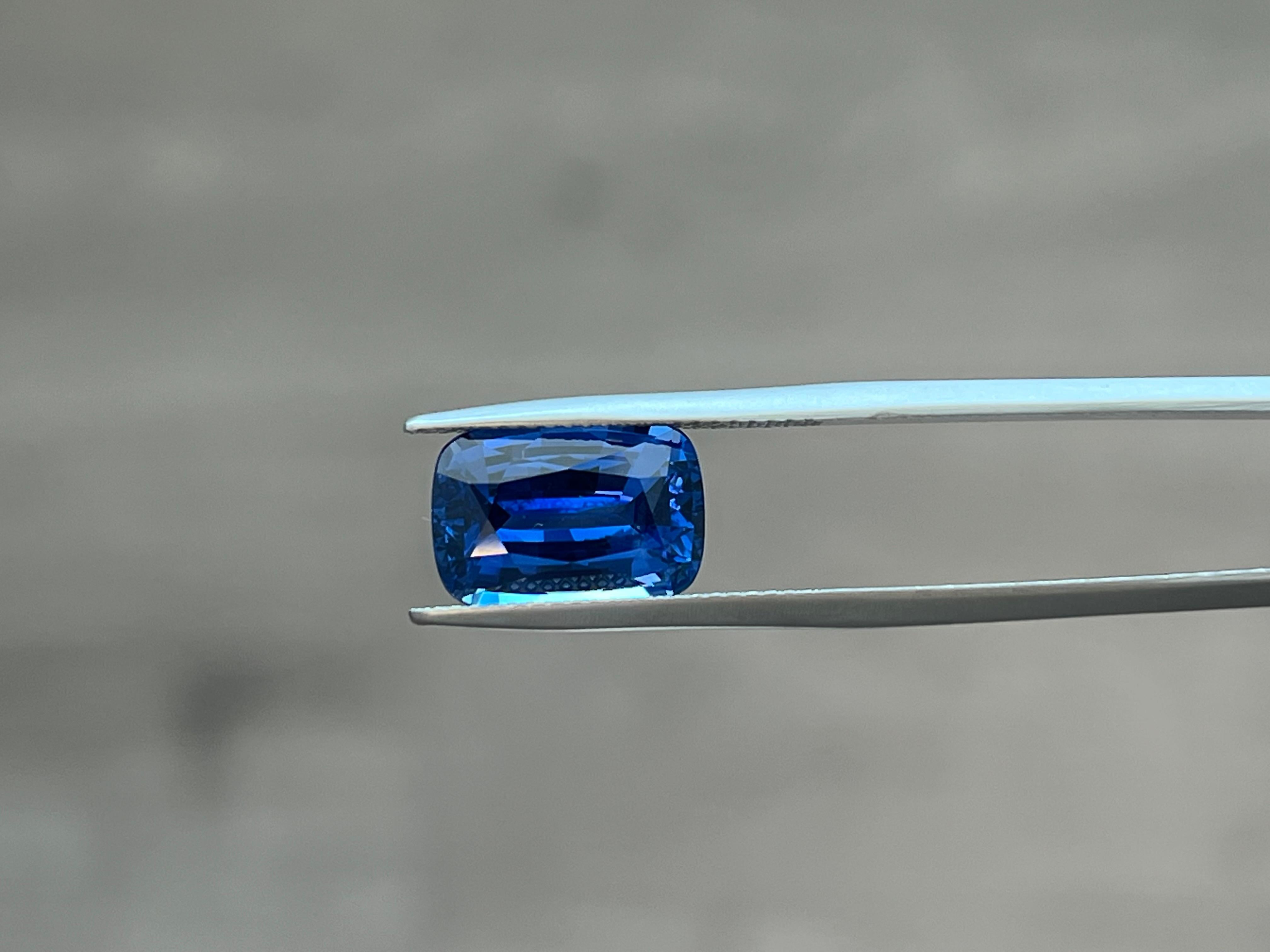 Unheated Sapphire Ring Gem 6 Carat No Heat Ceylon Cushion Loose Gemstone For Sale 3
