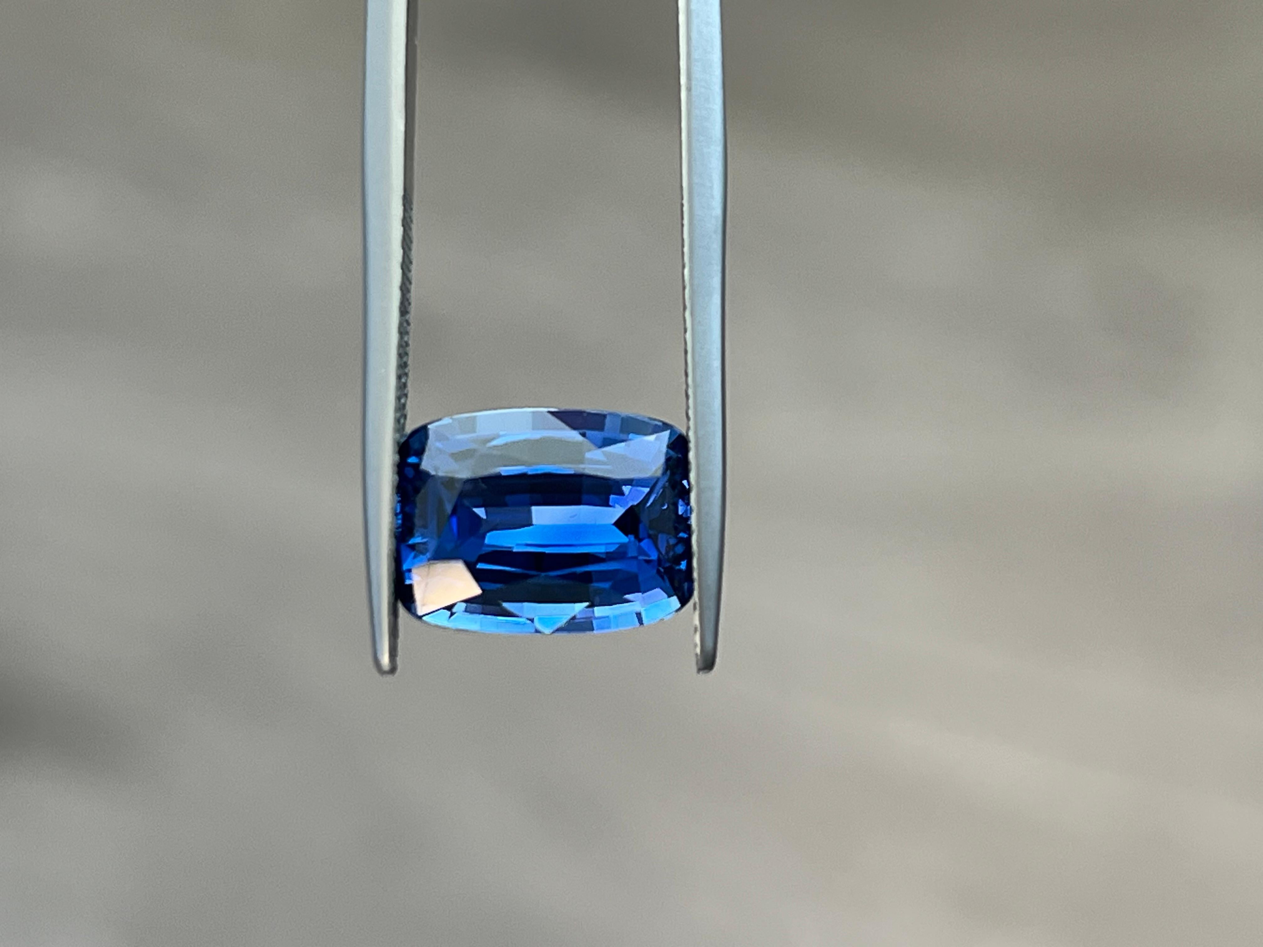 Unheated Sapphire Ring Gem 6 Carat No Heat Ceylon Cushion Loose Gemstone For Sale 1
