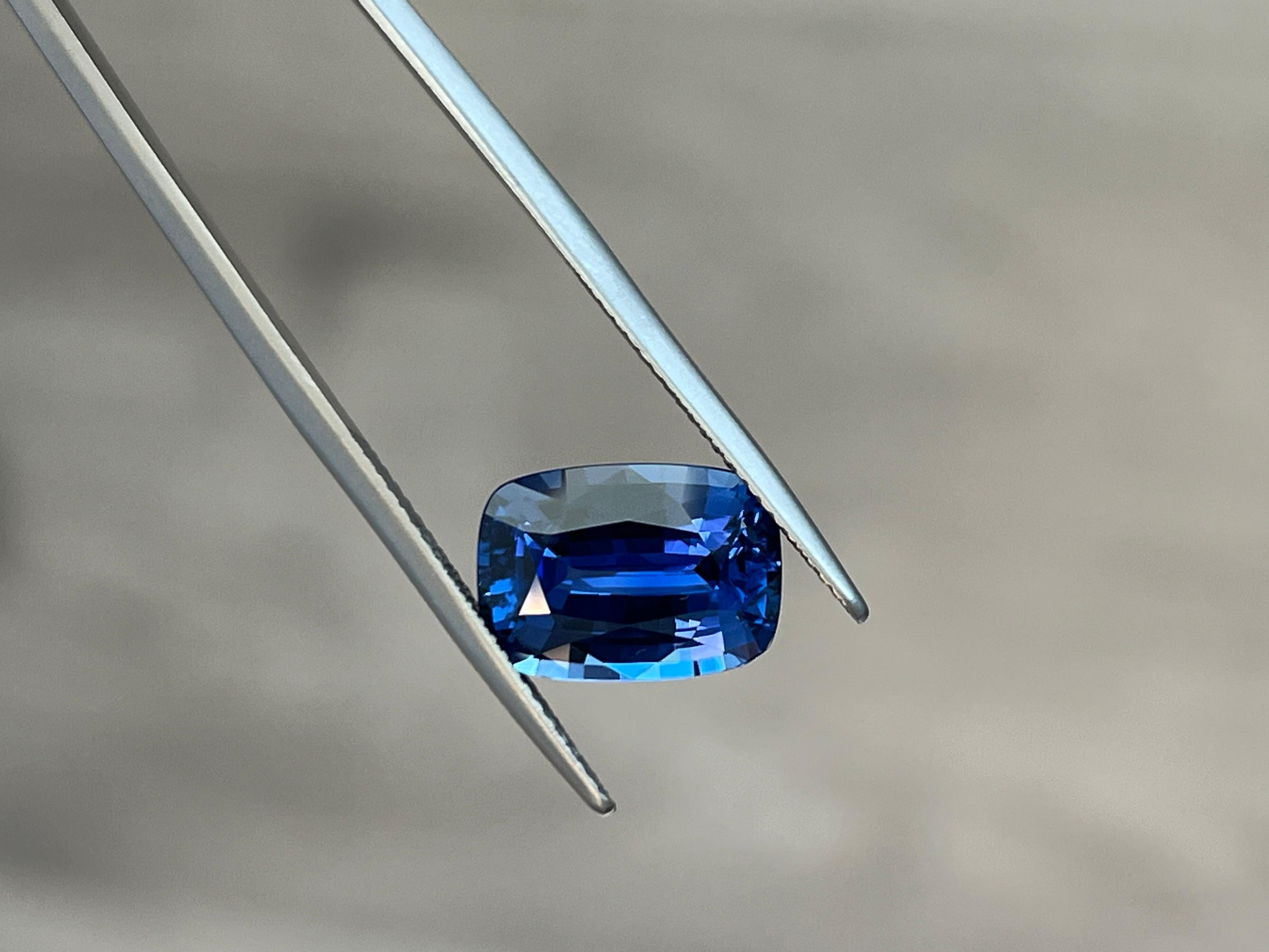 Unheated Sapphire Ring Gem 6 Carat No Heat Ceylon Cushion Loose Gemstone For Sale 2