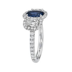 1.16 ct Color-Changing Burma Sapphire Platinum Cushion Diamond Ring - Merkaba