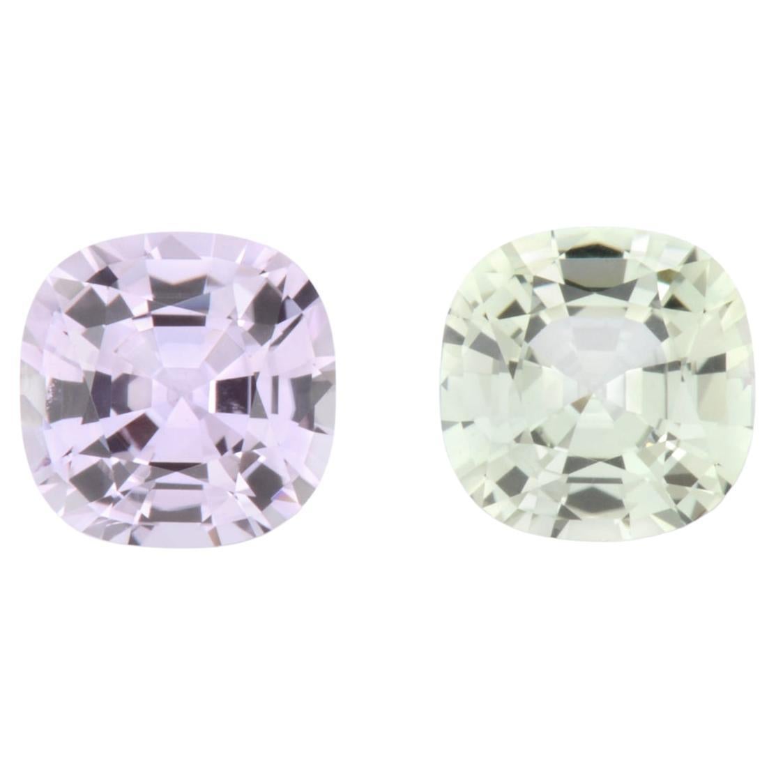 Unheated Fancy Sapphire Ring Earrings Cushion Pair 2.25 Carat Loose Gemstones