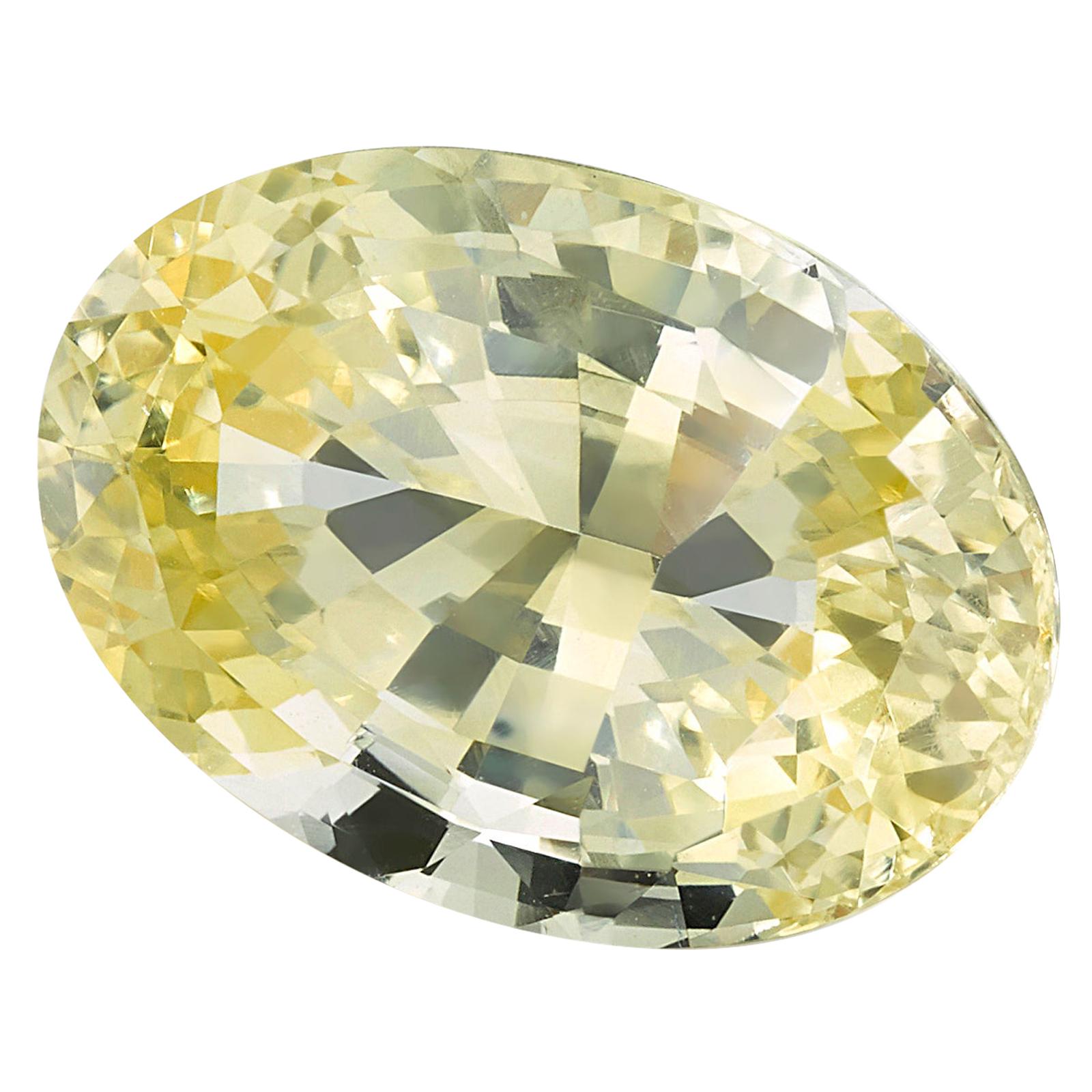 Unheated GIA Certified 3.98 Carat Oval Yellow Sapphire Loose Stone