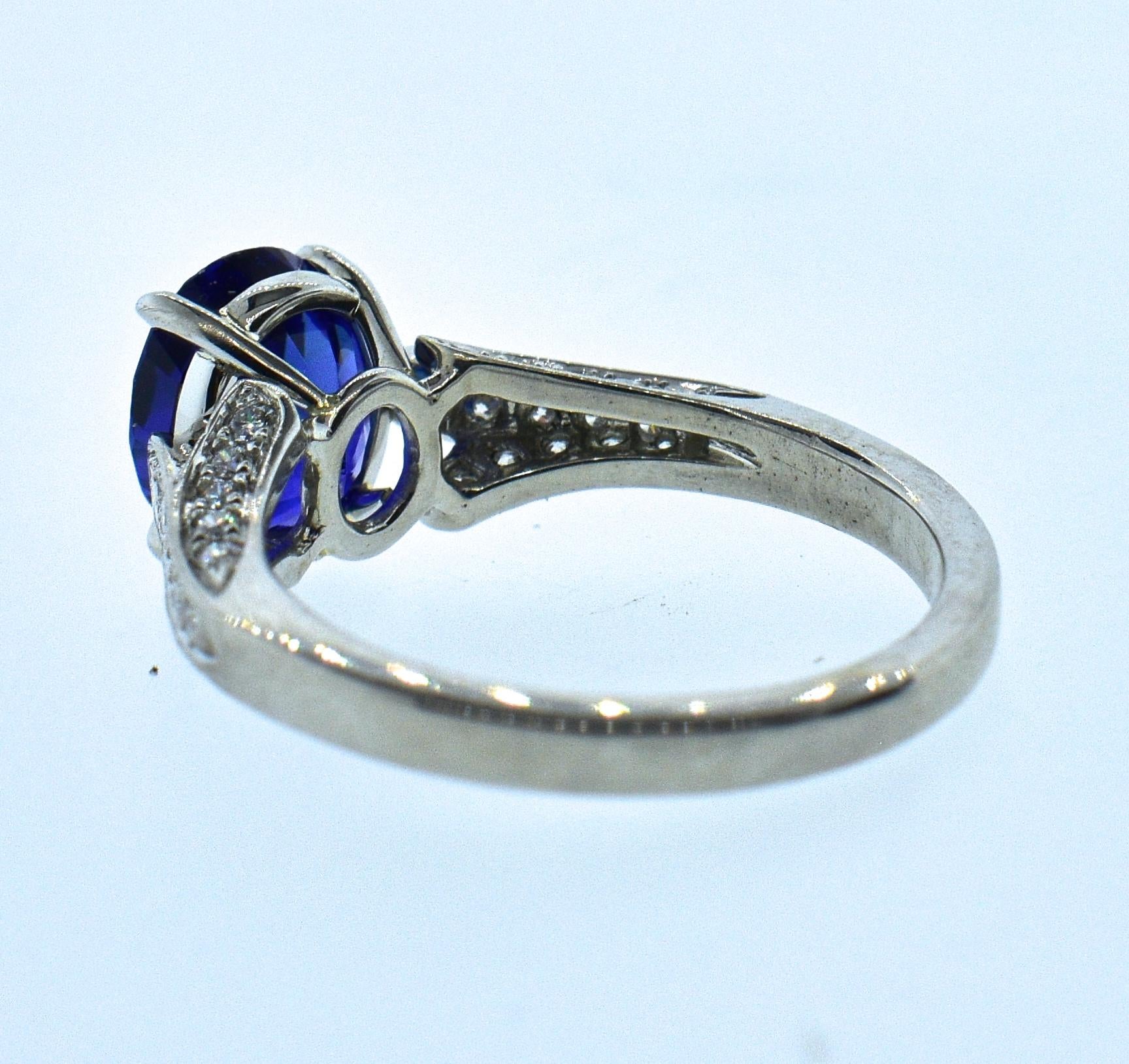 Unheated GIA Certified Natural Very Fine Sapphire and Diamond Ring 3