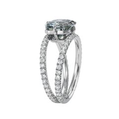 Ring mit unerhitztem grünem Saphir 3,67 Karat, natürlicher Smaragdschliff