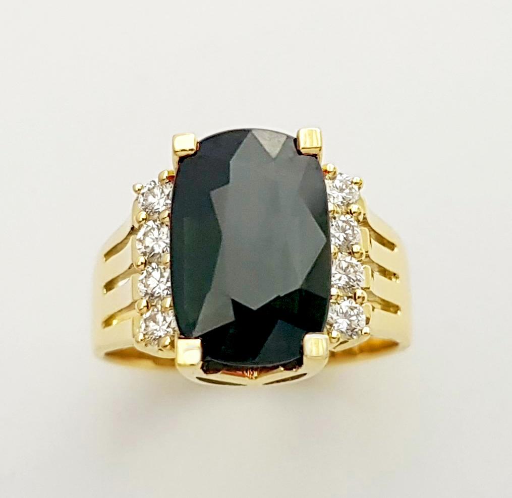 Ring mit unerhitztem grünem Saphir und Diamant in 18 Karat Goldfassungen gefasst im Angebot 2