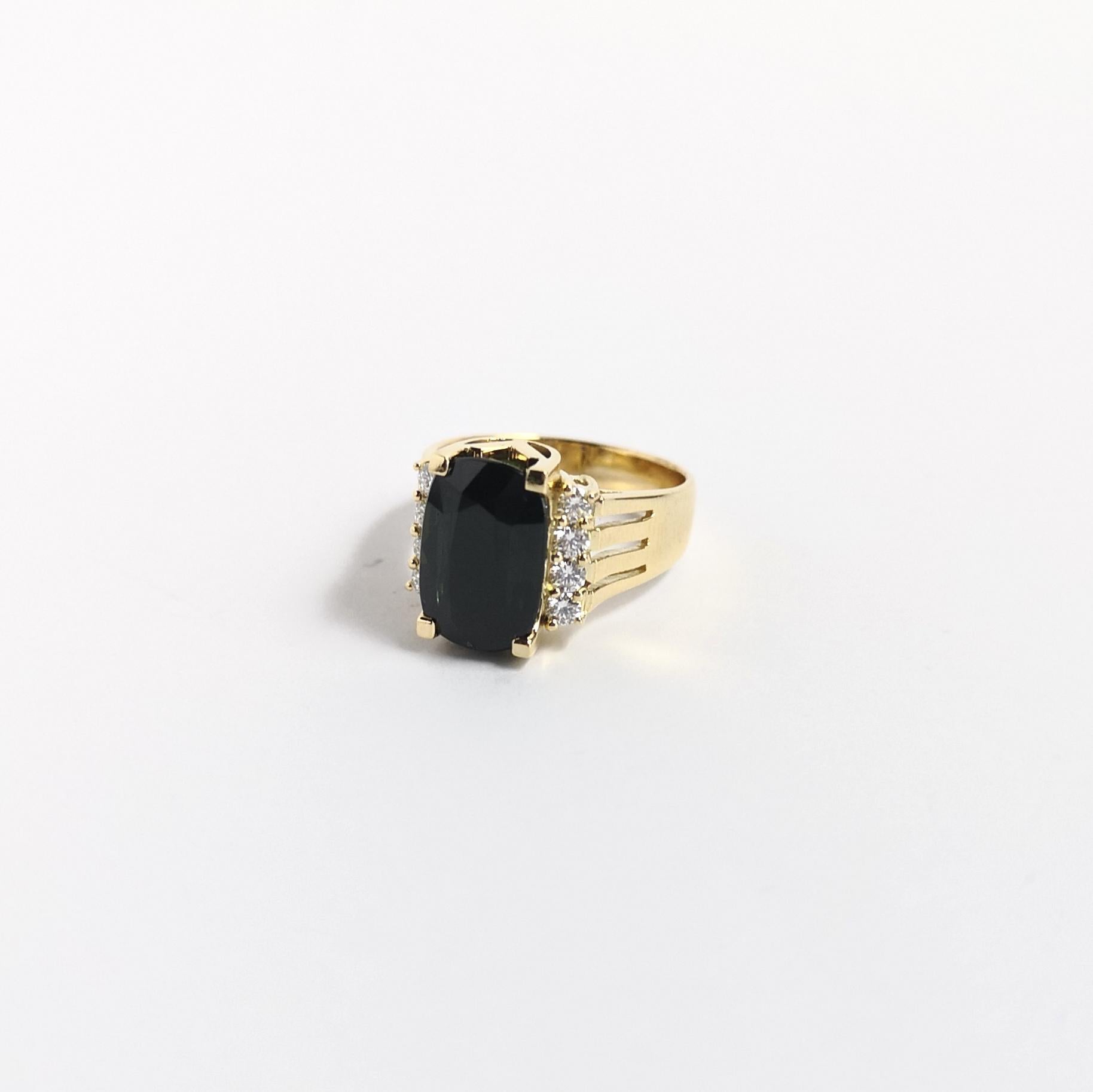 Ring mit unerhitztem grünem Saphir und Diamant in 18 Karat Goldfassungen gefasst im Angebot 3