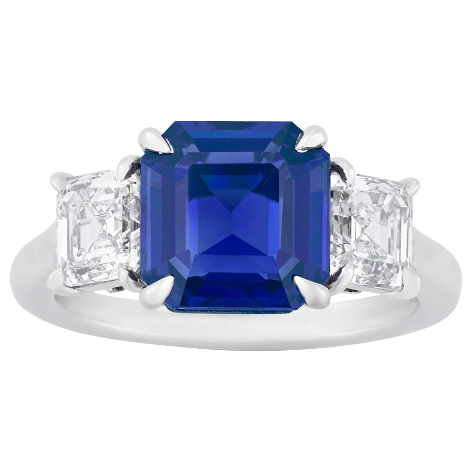 Natural Unenhanced Kashmir Sapphire Diamond Ring, circa 1935 For Sale ...