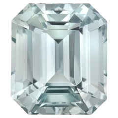 Unheated Light Green Sapphire Ring Gem 3.67 Carat Emerald Cut Loose Gemstone