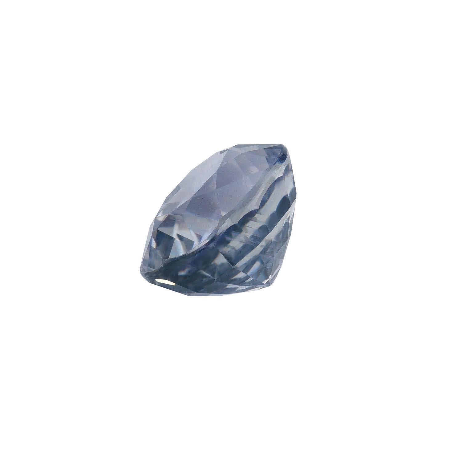 Oval Cut Unheated Light Violet Sapphire Ring Gem 3.41 Carat Oval Loose Gemstone For Sale