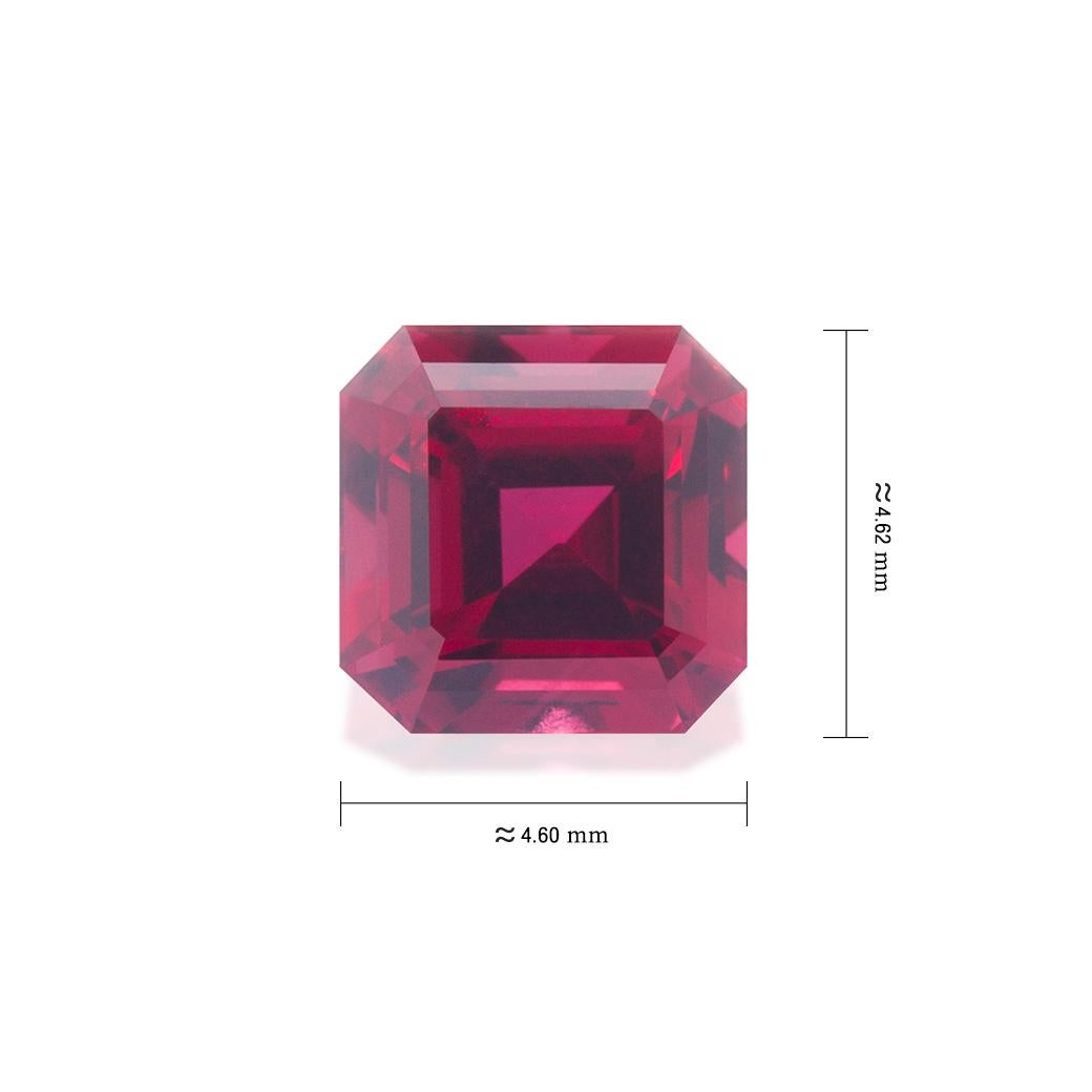 Contemporary Unheated Mozambique Ruby 0.78 Ct G-ID Certified Octagon Cut For Sale